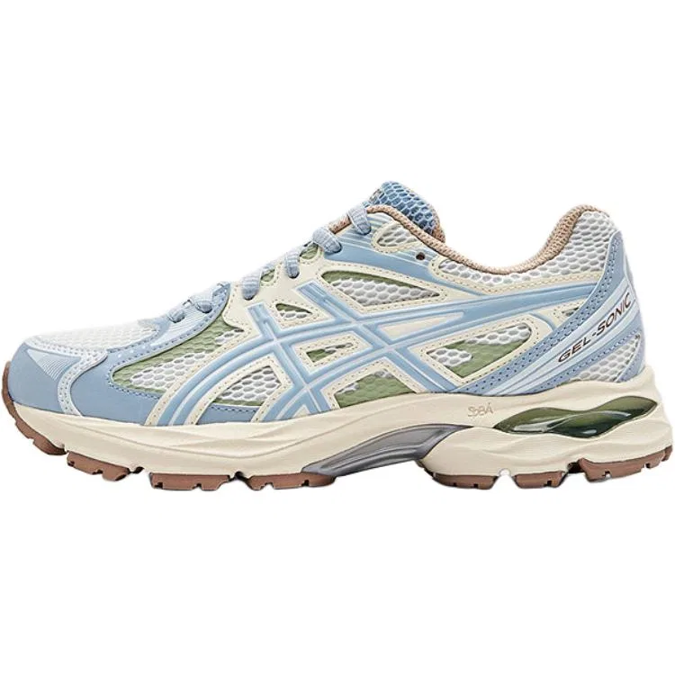 Детские кроссовки GEL SONIC из текстиля и искусственной кожи, сине-белые ASICS, Blue White