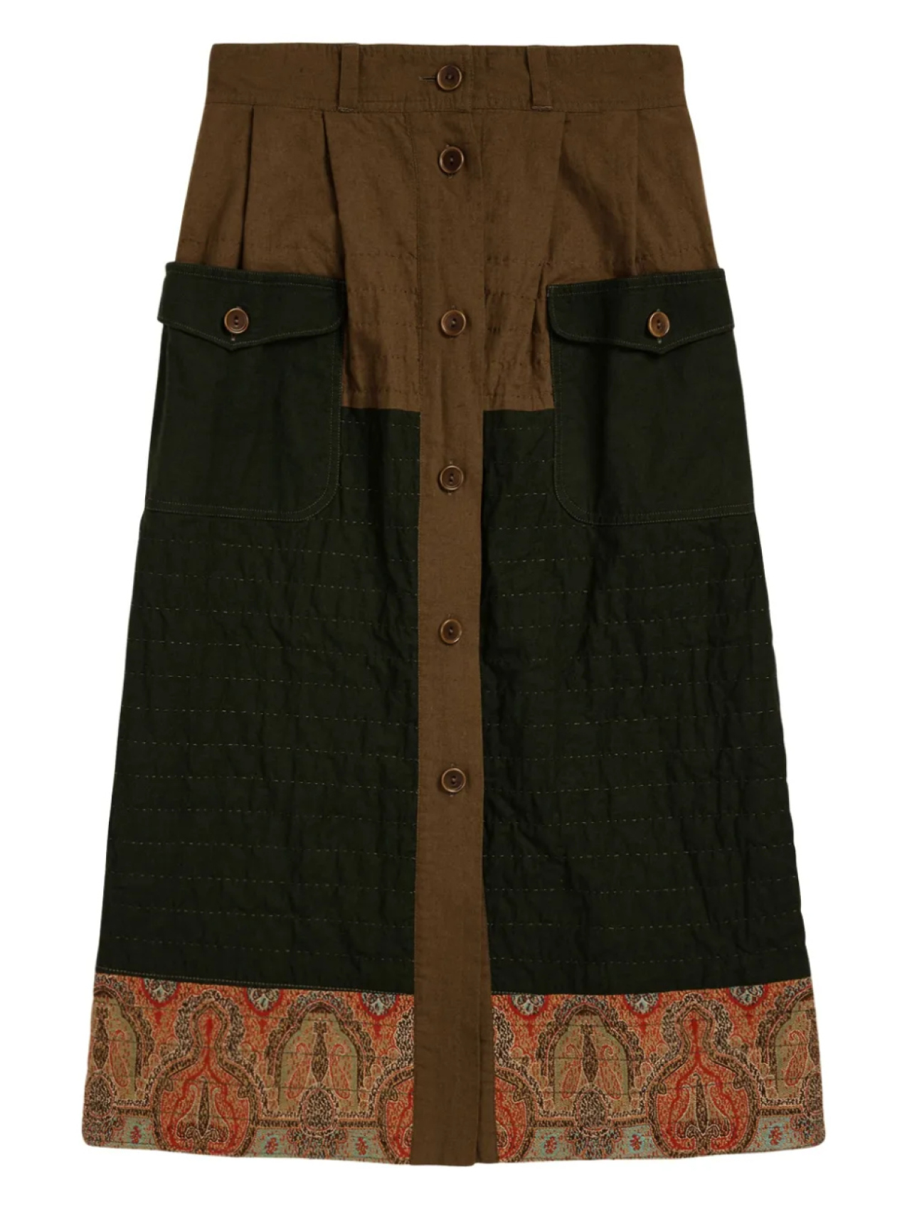 

Ralph Lauren RRL юбка миди со вставками, зеленый