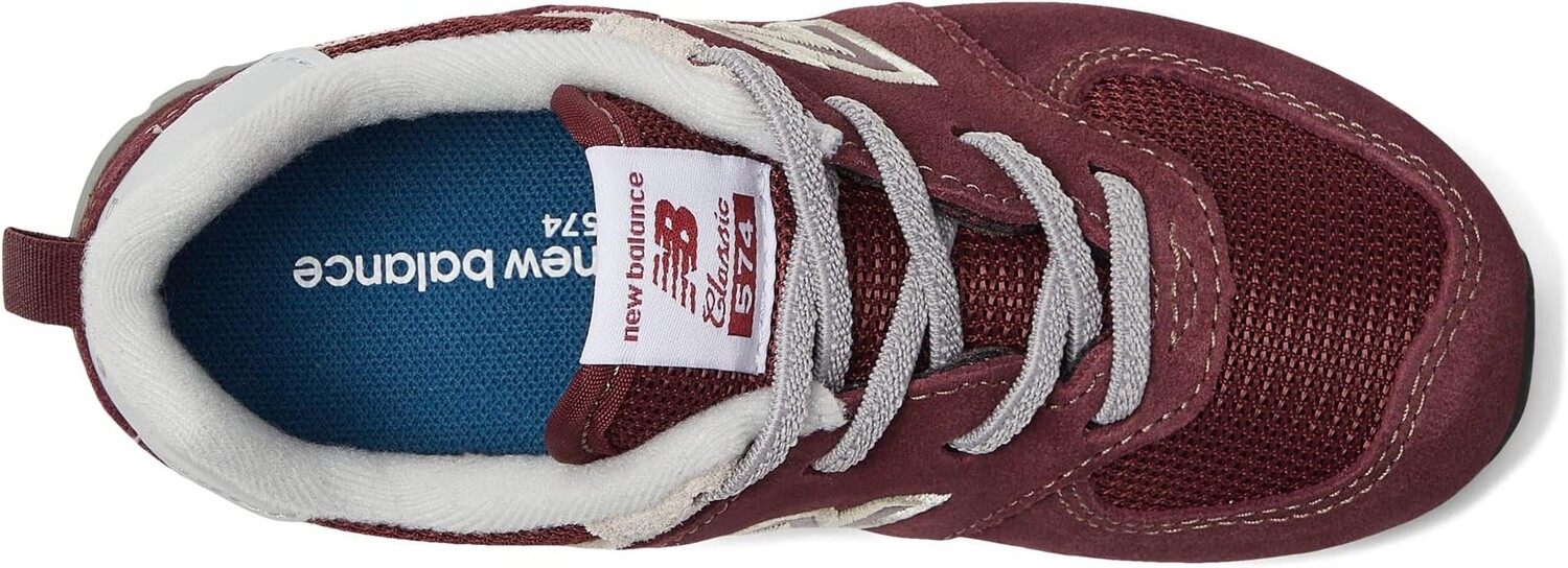 Кроссовки 574 Bungee Lace New Balance, цвет Burgundy/White — фото 2