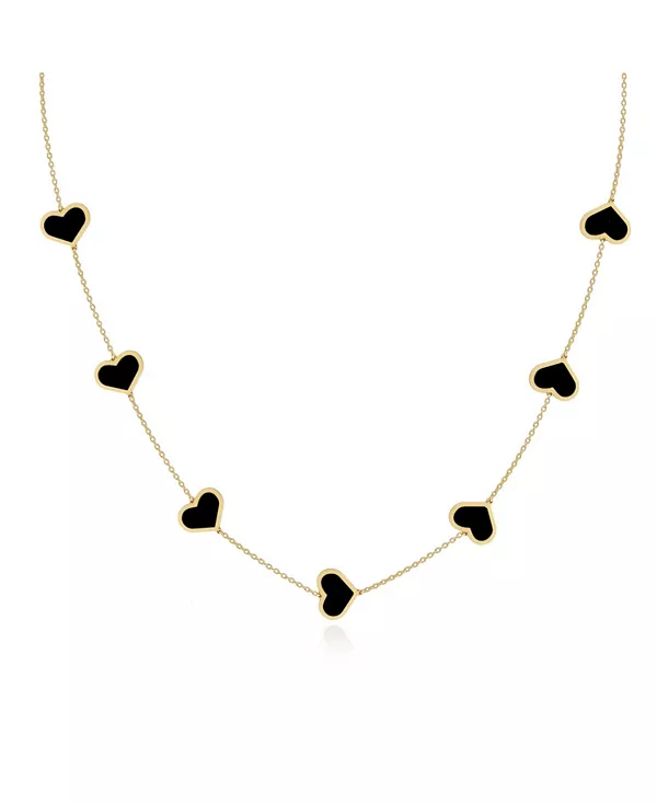 

Большое ожерелье из оникса в форме сердца The Lovery, onyx