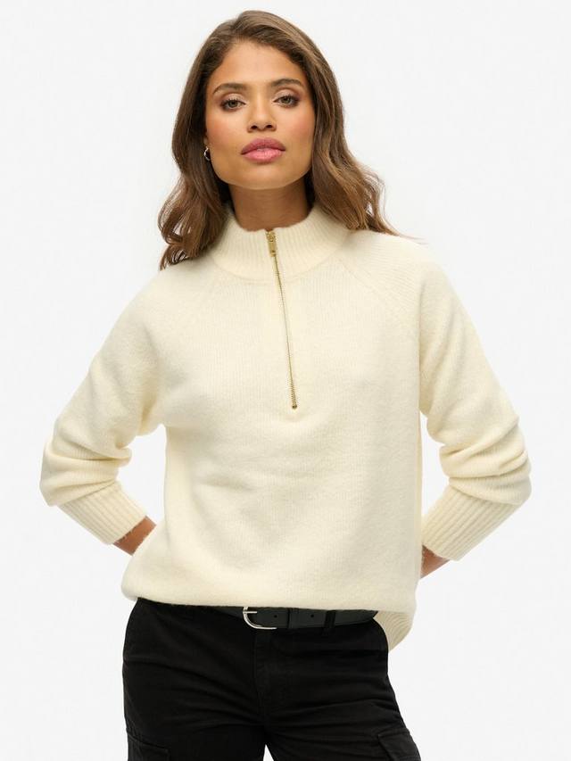 

Браш 1/2 зип джемпер Superdry, Ecru