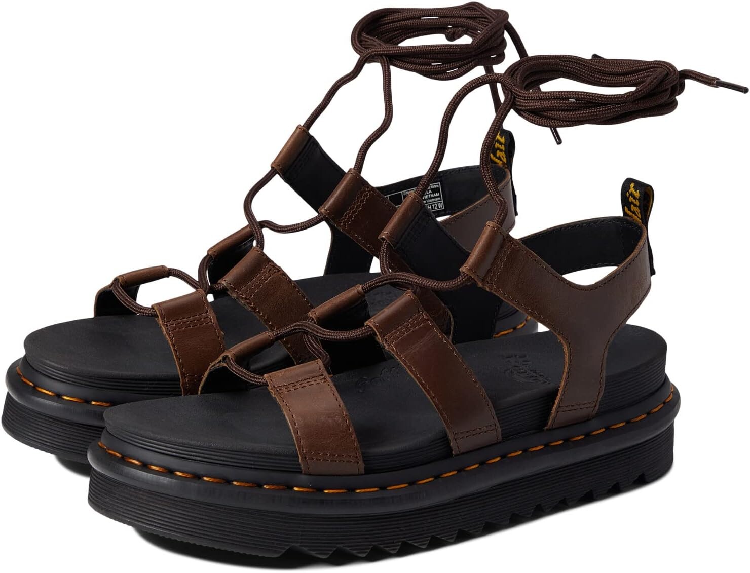 

Сандалии Dr. Martens Nartilla, цвет Dark Brown New Oily Illusion