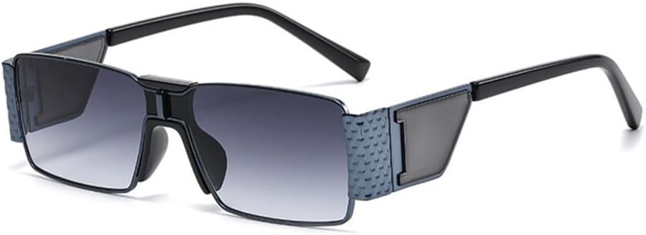 

Женские солнцезащитные очки в стиле ретро-стимпанк прямоугольной формы с градиентным переходом цвета и защитой от УФ-излучения UV400; мужские квадратные солнцезащитные очки в стиле панк DSXLY, Light Blue Gray