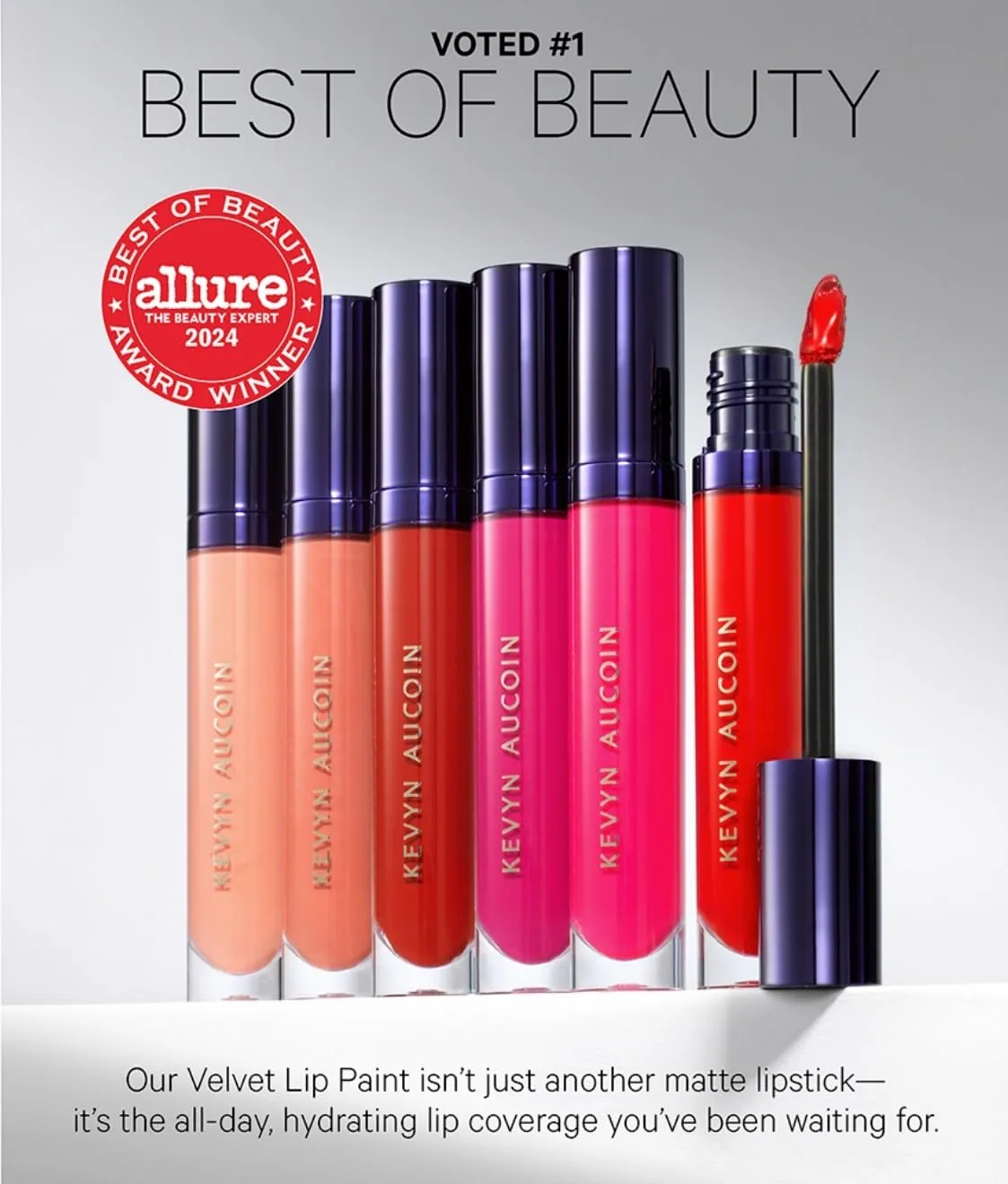 Помада Kevyn Aucoin Velvet Lip Paint: матовое покрытие на весь день. Не размазывается, обладает высокой пигментацией, быстро сохнет, невесомая формула. Сделано в Италии., STRIKING — фото 4