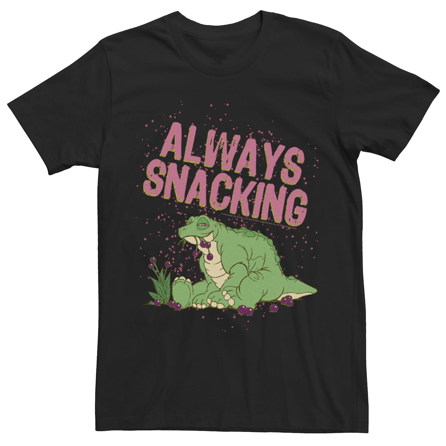 

Мужская футболка Land Before Time Spike Always Snacking Paint Splatter Portrait Licensed Character