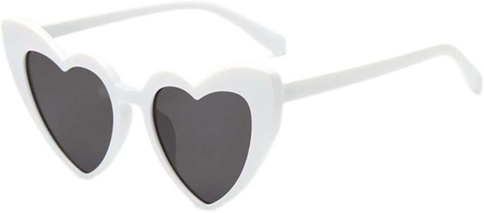 

Большие солнцезащитные очки в форме сердца для женщин, винтажные солнцезащитные очки, защита от УФ-излучения UV400, забавные и универсальные солнцезащитные очки HYYZZC, White