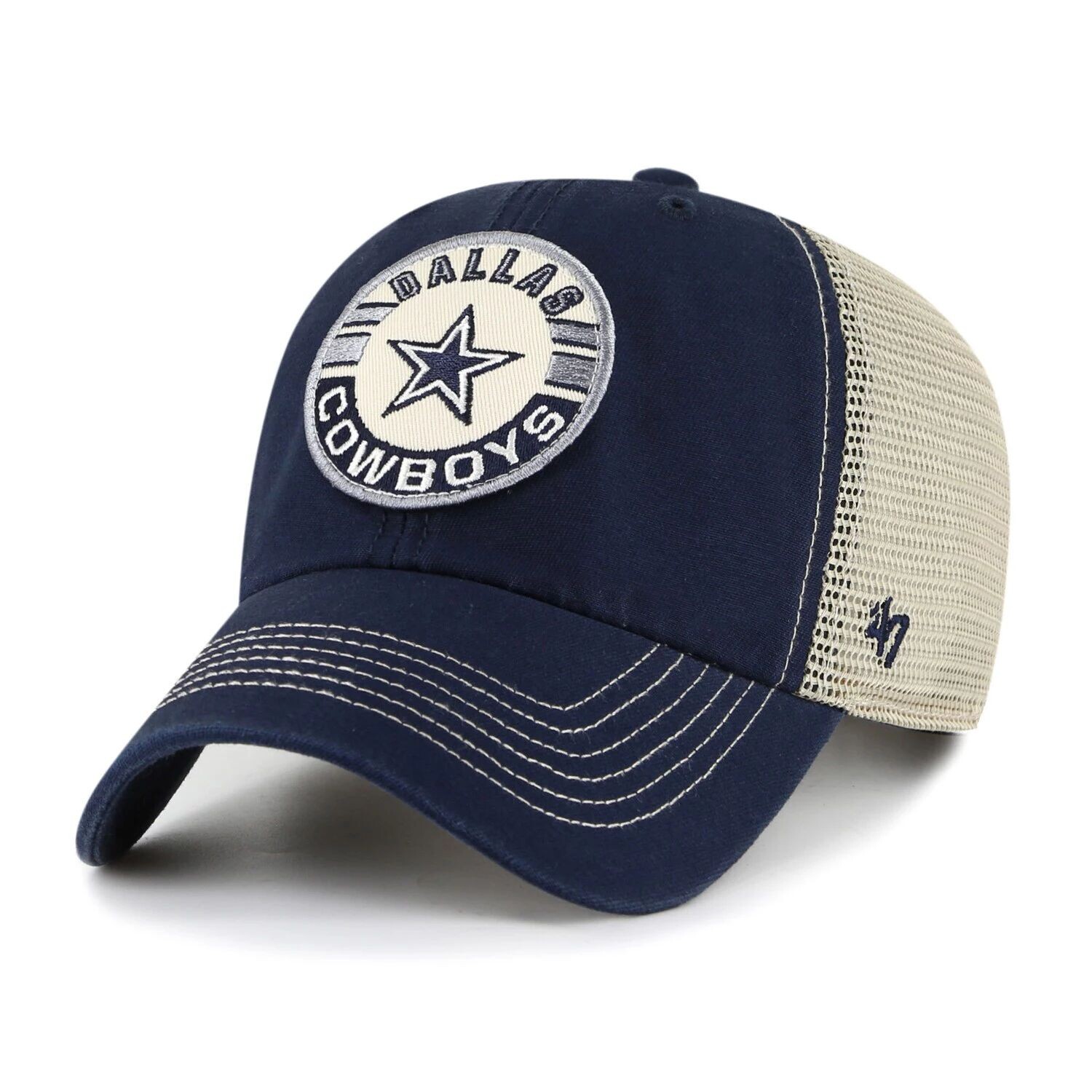 

Мужская регулируемая шляпа темно-синего/натурального цвета '47 Dallas Cowboys Notch Trucker Clean Up
