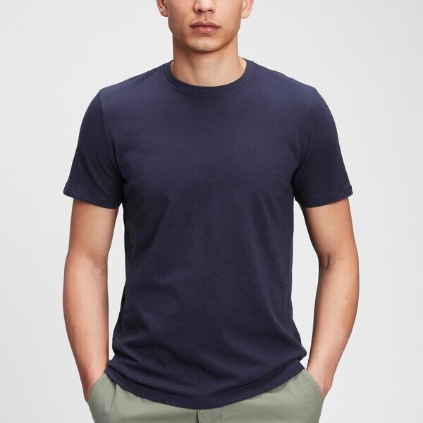 

Футболка из хлопка с круглым вырезом Gap, синий