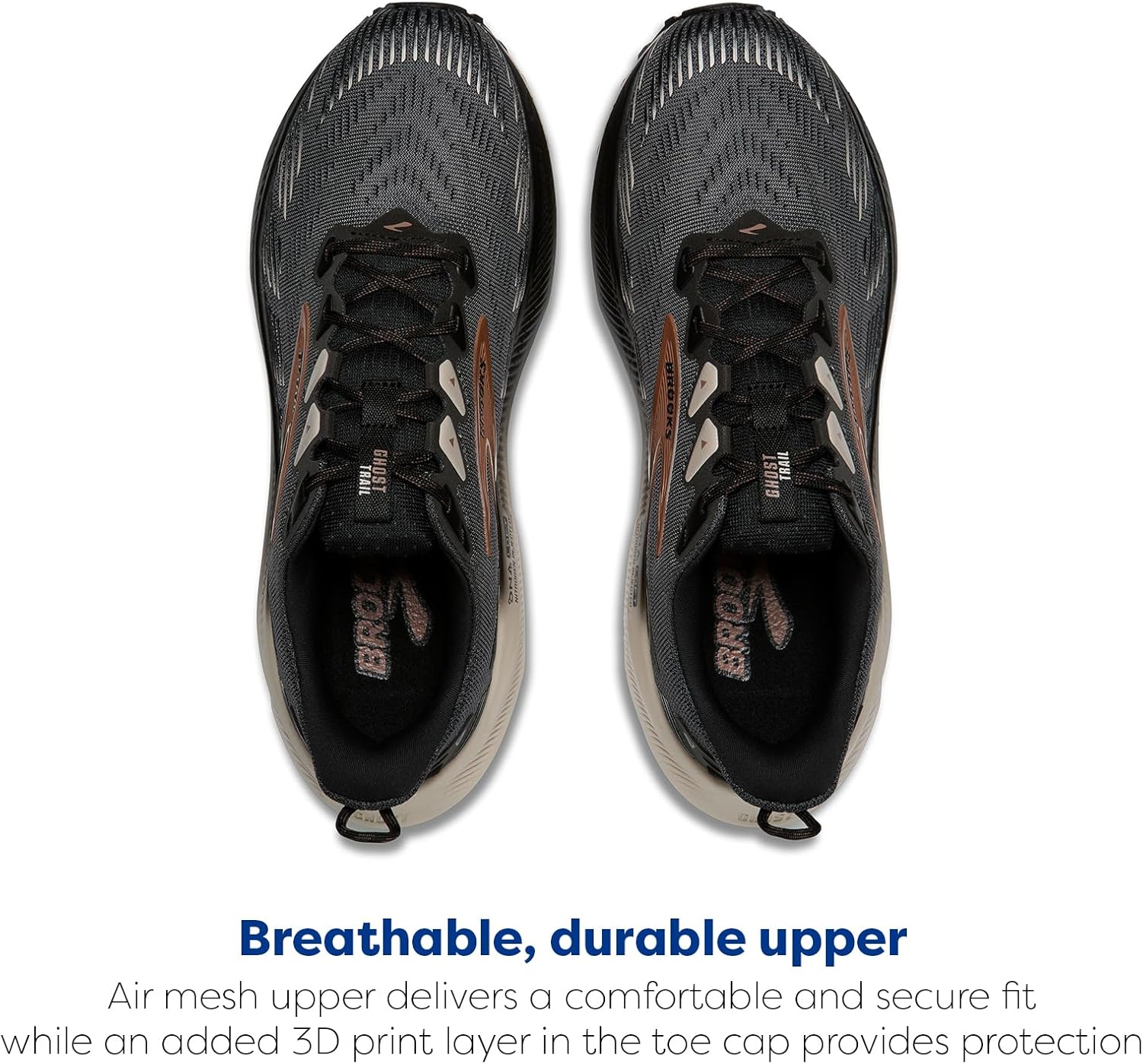 Мужские кроссовки Brooks Ghost Trail, универсальная обувь для бега по пересеченной местности, черный — фото 4