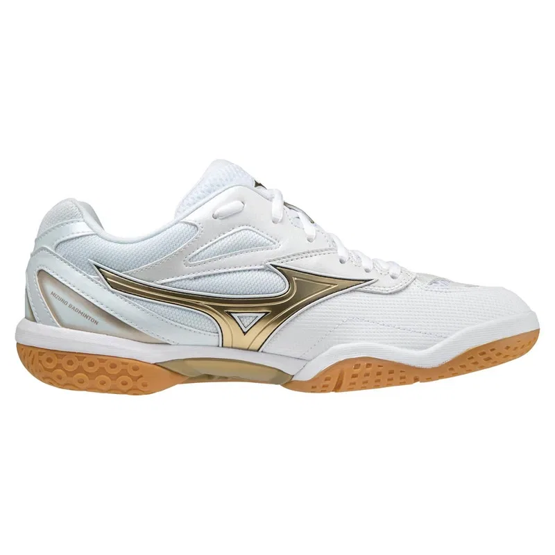 Унисекс кроссовки для бадминтона «Wave Fang Pro» от Mizuno, 50/White X Gold — фото 4