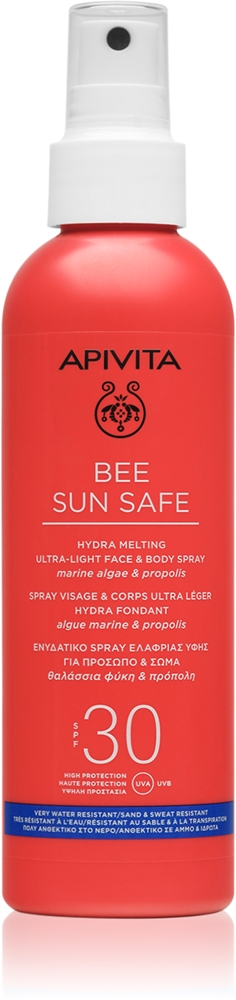 

Ультралегкий спрей Bee Sun Safe Hydra Melting Spf30, солнцезащитный спрей SPF 30 Apivita, 200 мл