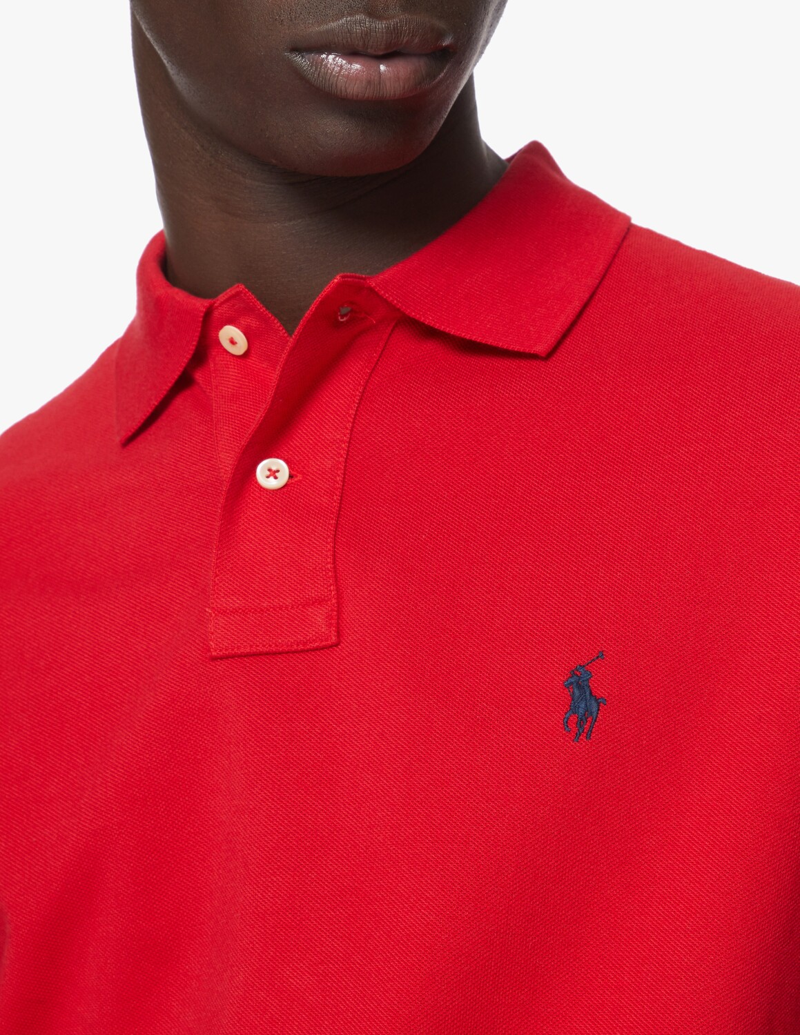 Поло с короткими рукавами, тонкая базовая модель Ralph Lauren, красный — фото 4