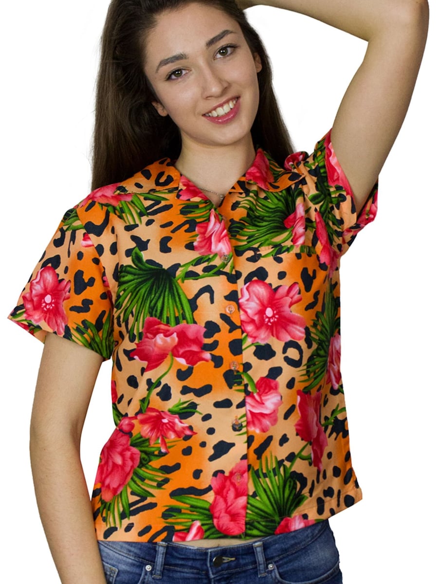 

Блуза King Kameha Leopard Flowers, оранжевый