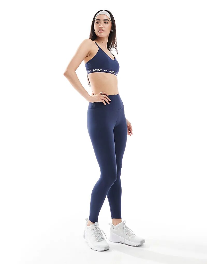 Спортивный бюстгальтер с лёгкой поддержкой Nike Training Indy Dri-FIT тёмно-синего цвета — фото 3