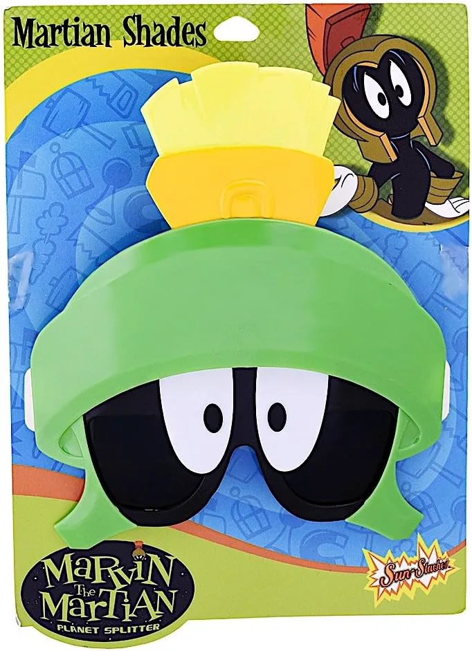 

Солнцезащитные очки Sun-Staches Looney Tunes | Аксессуар для костюмов Багса, Таза или Марвина | Защита от УФ-излучения 400 | Универсальный размер, Marvin