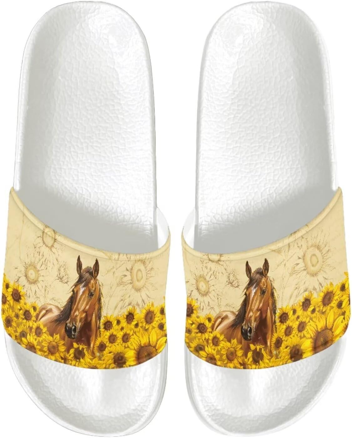 

Женские летние плоские сандалии на шлепке с открытым носком, мягкие шлепанцы, летние нескользящие тапочки Judentidos, Sunflower Horse