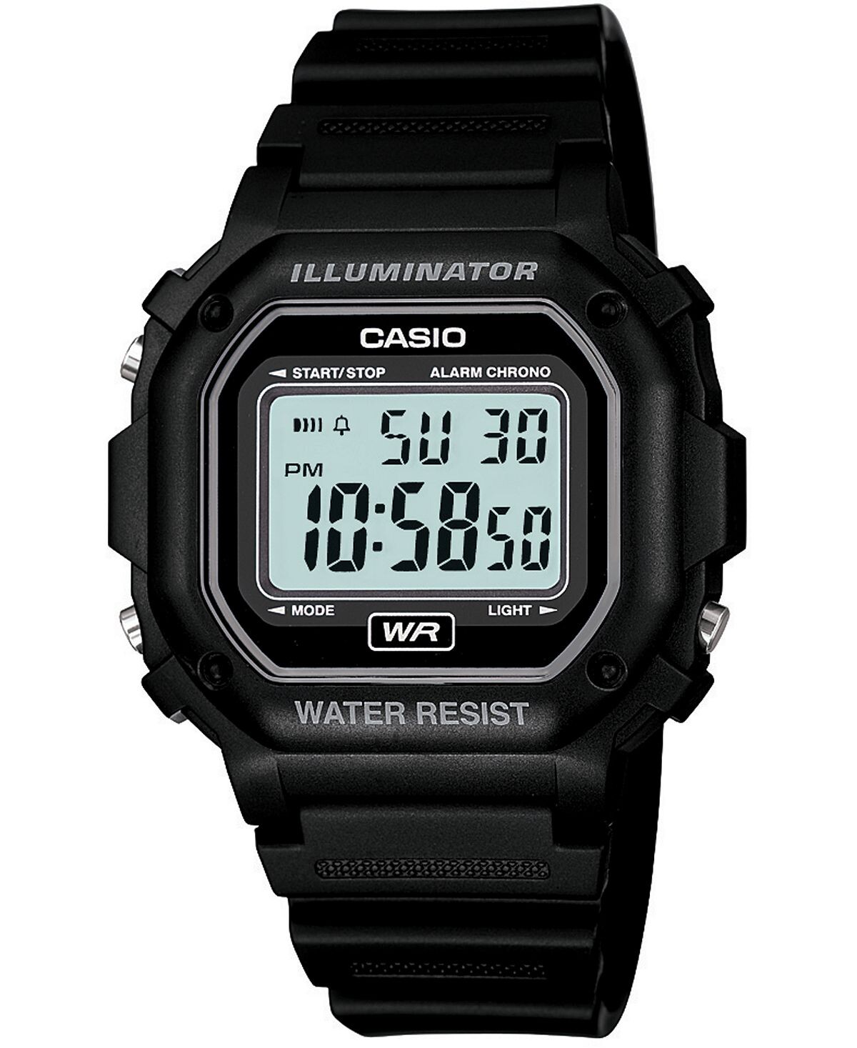 

Мужские цифровые часы с черным полимерным ремешком, 42,4 мм Casio