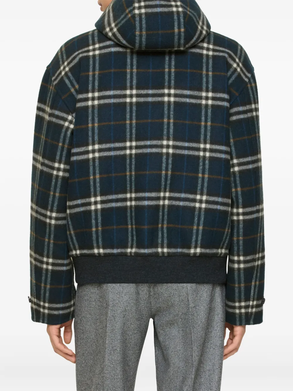 Куртка Burberry двусторонняя шерстяная с капюшоном, синий — фото 3