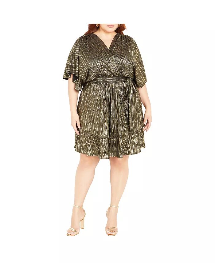 

Женское блестящее платье Frida CITY CHIC, золотой