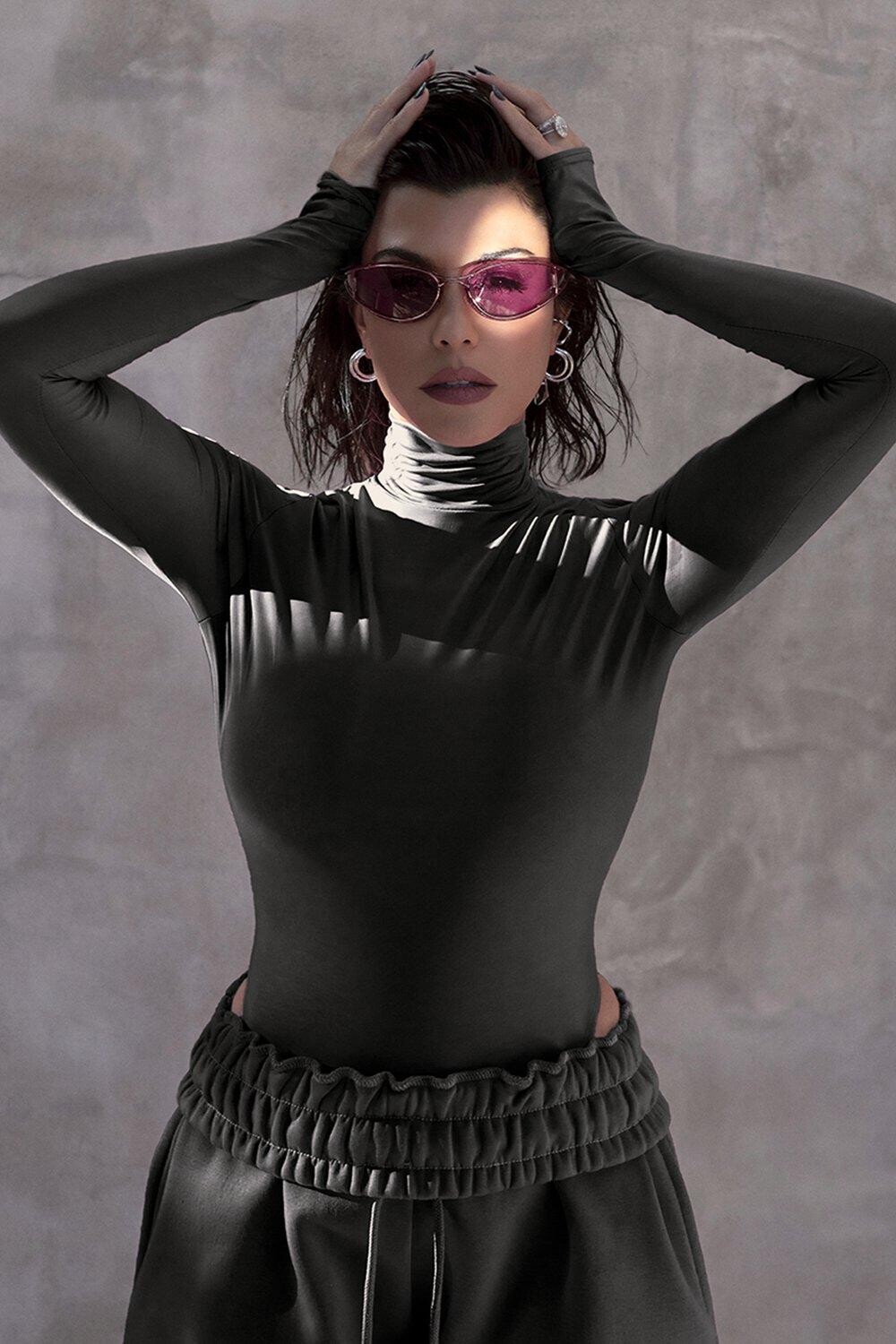 

Боди kourtney kardashian barker с вырезами и открытой спиной Boohoo, черный