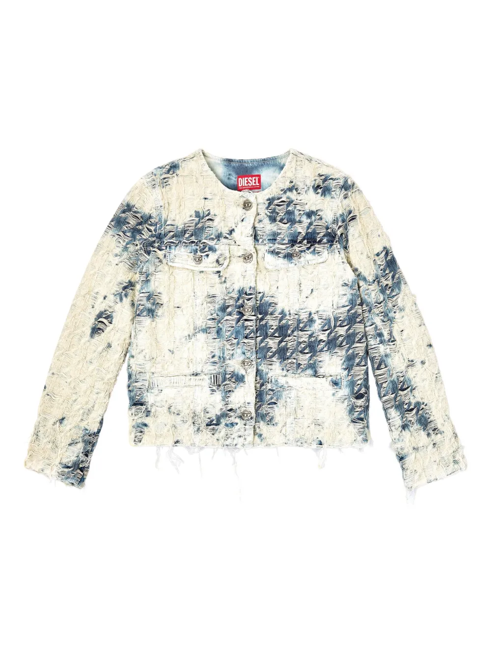 

Джинсовая куртка в ломаную клетку DIESEL, белый