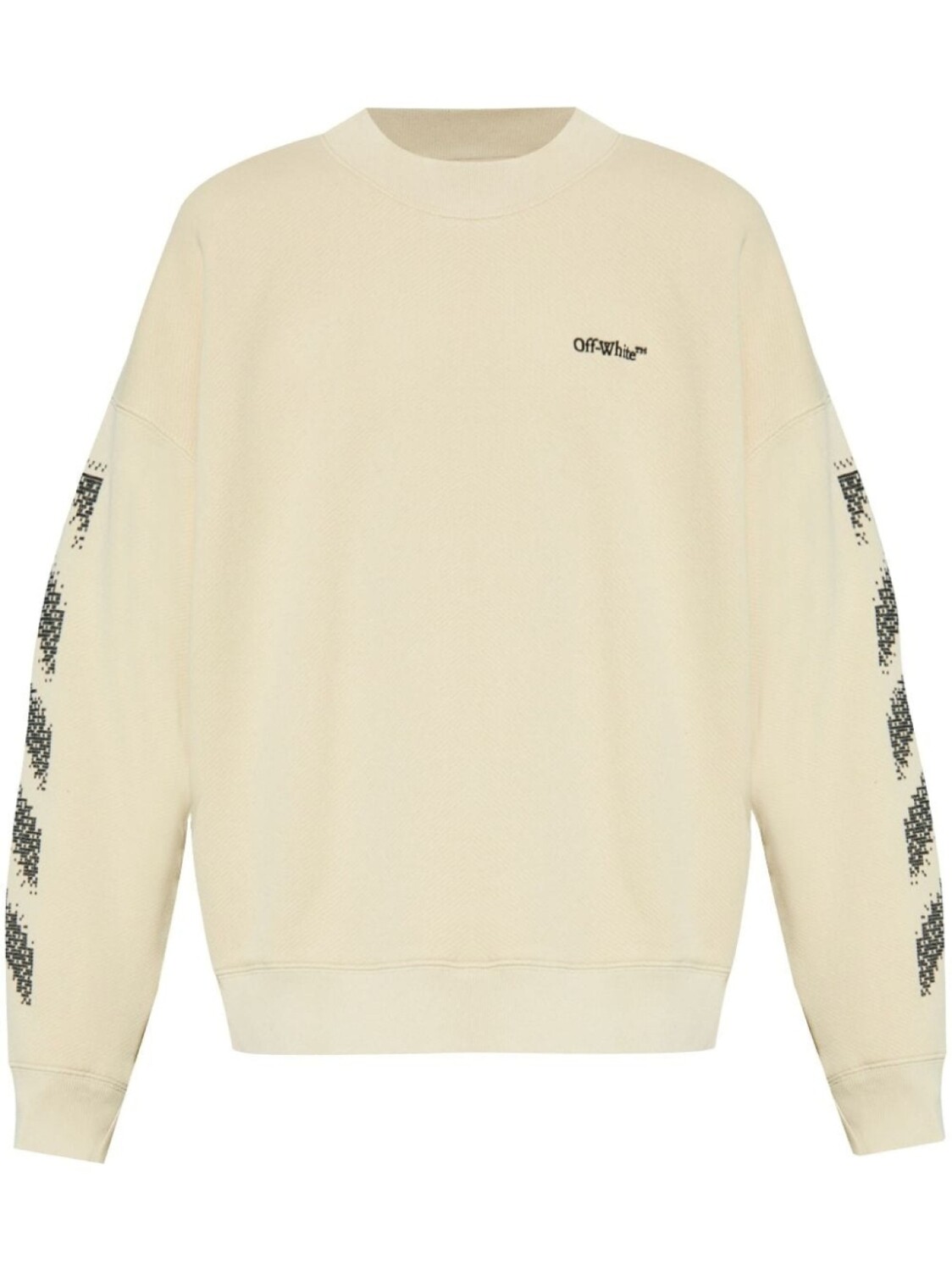 

Off-White хлопковая толстовка с вышитым логотипом, нейтральный цвет