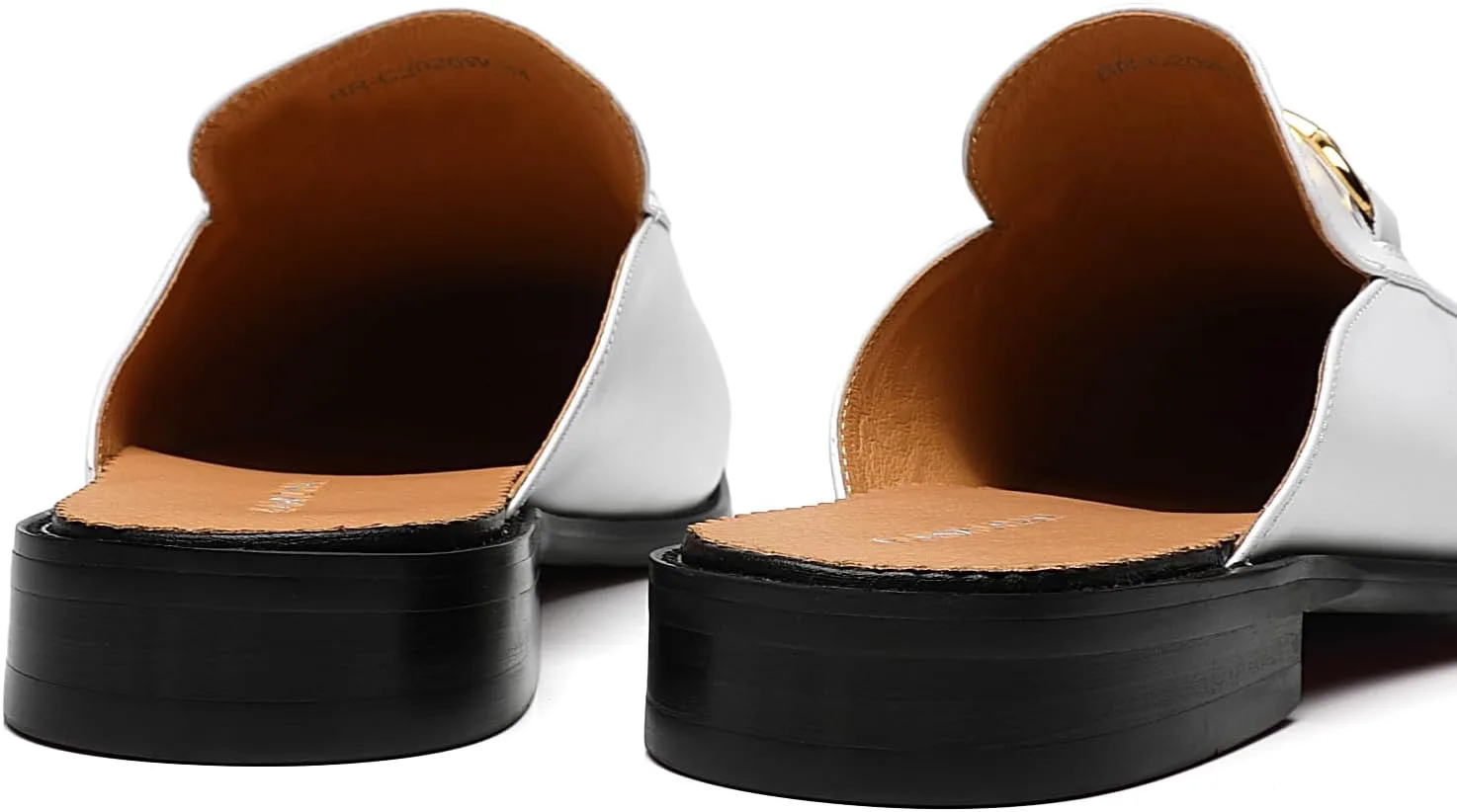 

Мужские мокасины ELANROMAN без задника из натуральной кожи с пряжкой в виде лошади, белый