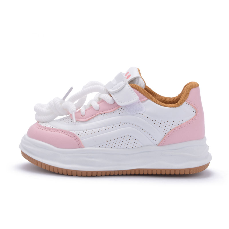 

Низкие стильные детские кроссовки для скейтбординга серии Mickey Disney, белый/розовый