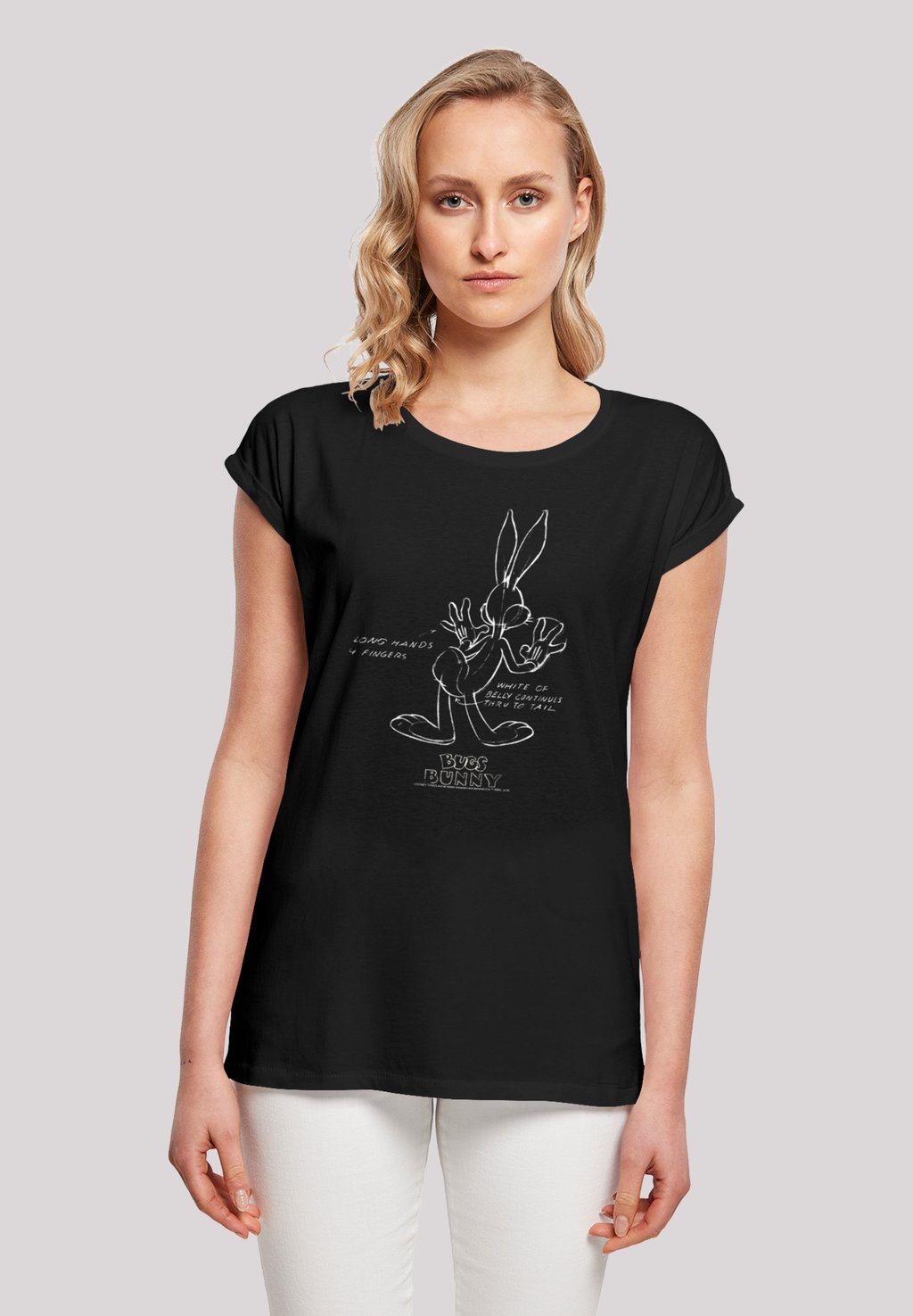 

Футболка с принтом LOONEY TUNES BUGS BUNNY WHITE BELLY F4NT4STIC, черный