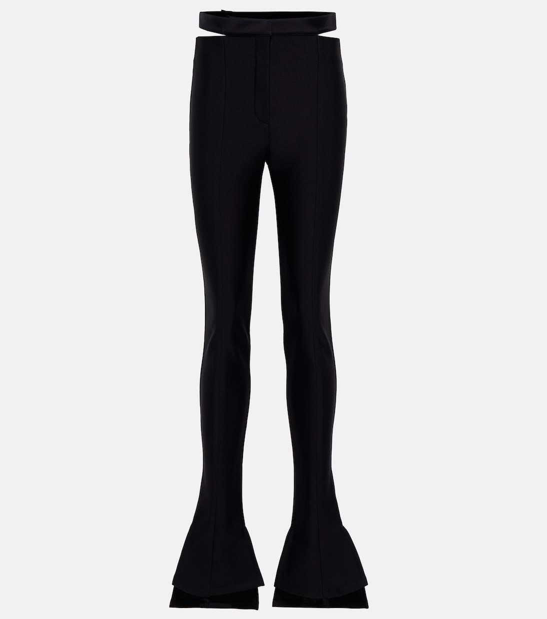 

Расклешенные брюки-скуба со средней посадкой и вырезом Mugler, черный
