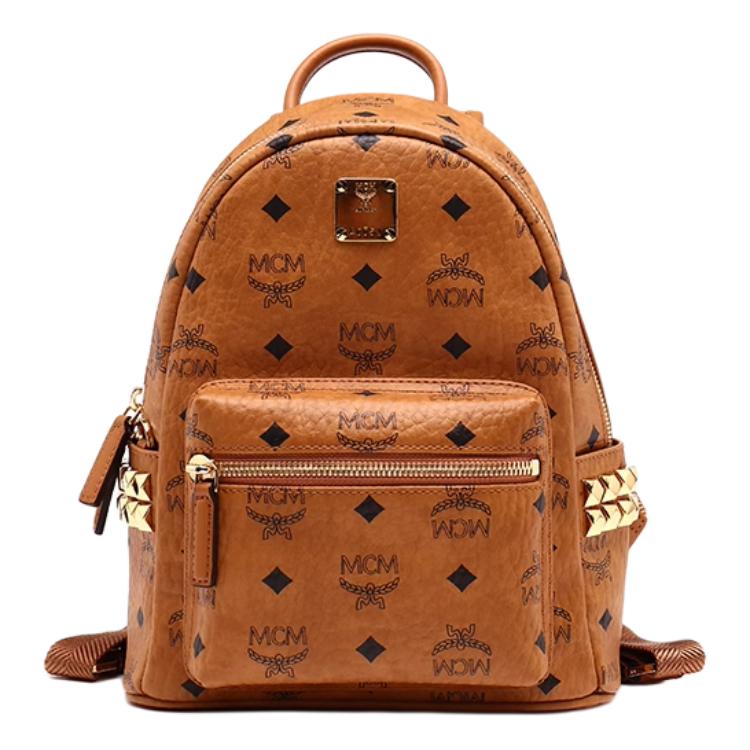 

MCM Мини рюкзак унисекс из визетоса и холста с кожаной спинкой коричневый коньяк