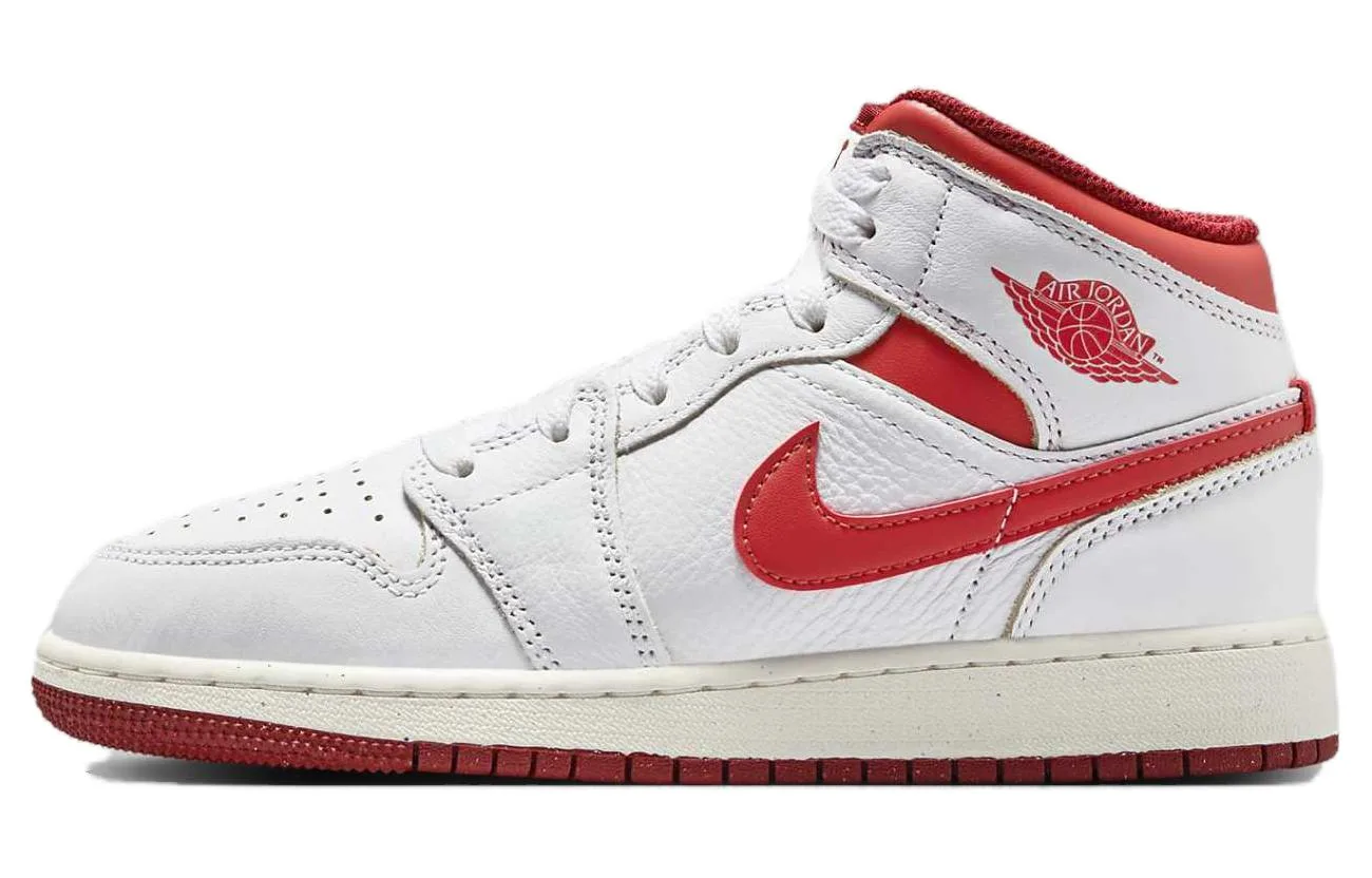 Jordan Mid SE White Dune Red GS
