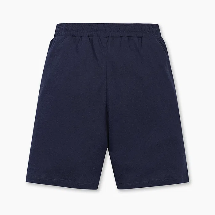 Детские графические шорты длиной 4 части тёмно-синего цвета от Benetton Kids — фото 2