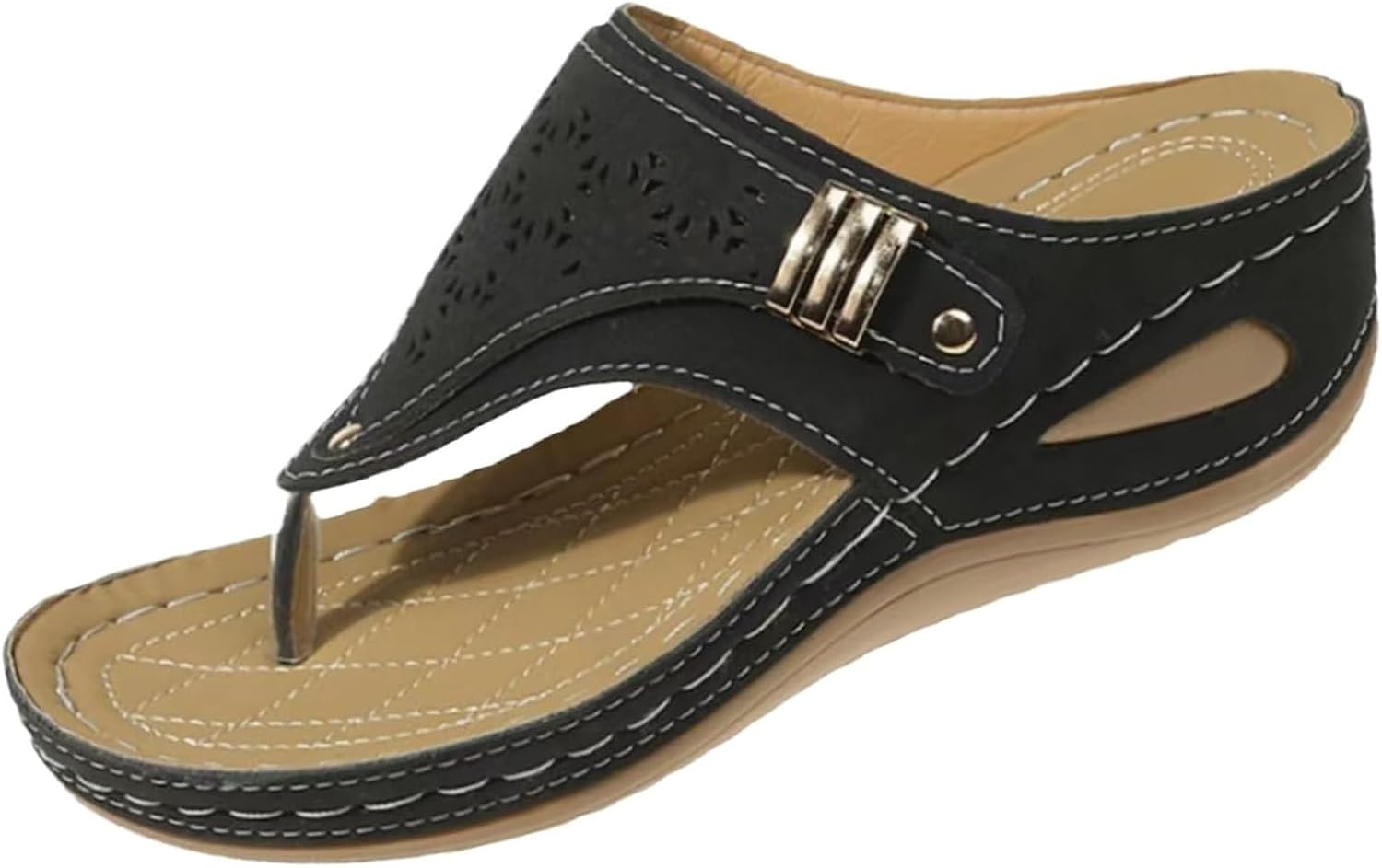 

Женские кожаные ортопедические сандалии Летние повседневные с сеткой, с отверстиями, спортивные сандалии с регулируемыми ремешками, противоскользящие на платформе, ортопедические сандалии Kajxz, черный