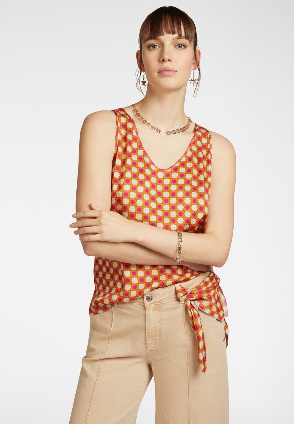 

Блуза DALLA STAMPA MONOGRAM - Top Elena Mirò, оранжевый