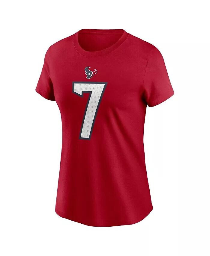 Женский С . Красная футболка Stroud Houston Texans с именем и номером игрока Nike, красный — фото 2