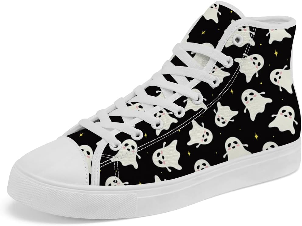 

Кеды Chebing Ghost высокие на шнуровке из холщовой ткани, повседневная обувь для мужчин и женщин, белый/черный