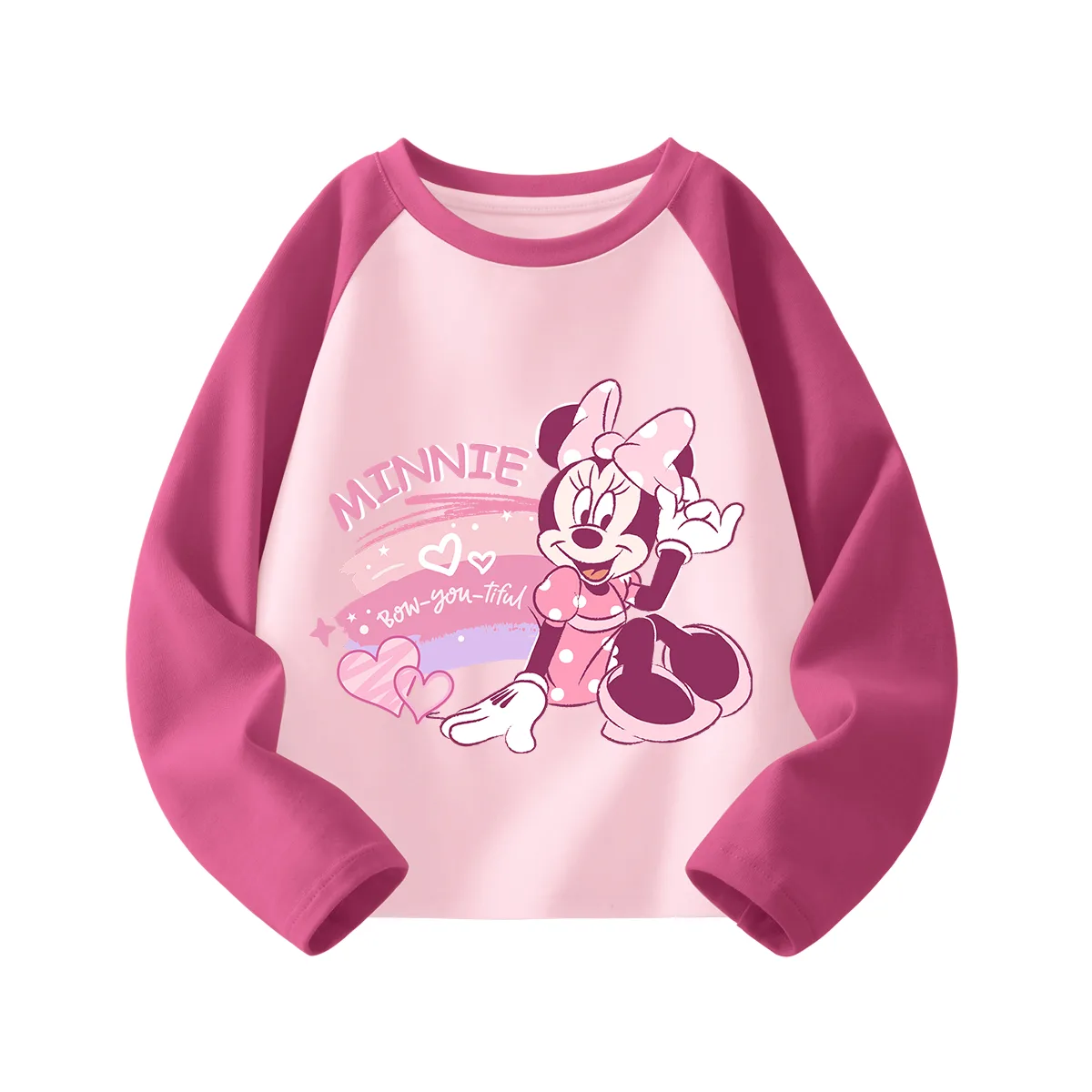 Детская футболка с круглым вырезом Disney, Di-Rainbow Heart Fuchsia