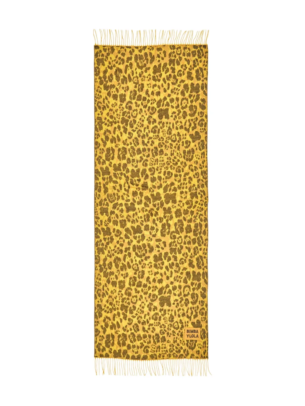 

Шарф с бахромой и леопардовым принтом Bimba Y Lola, желтый