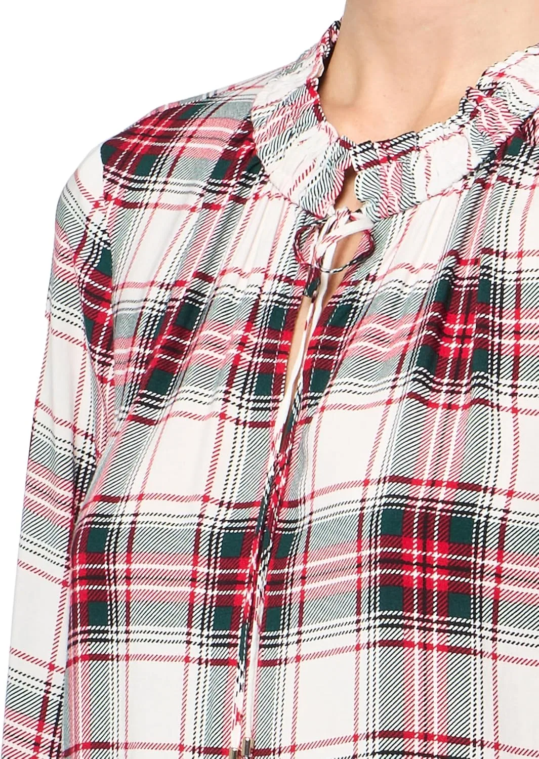 Блуза спортивная с галстуком, длинный рукав, Tommy Hilfiger, слоновая кость мульти — фото 3