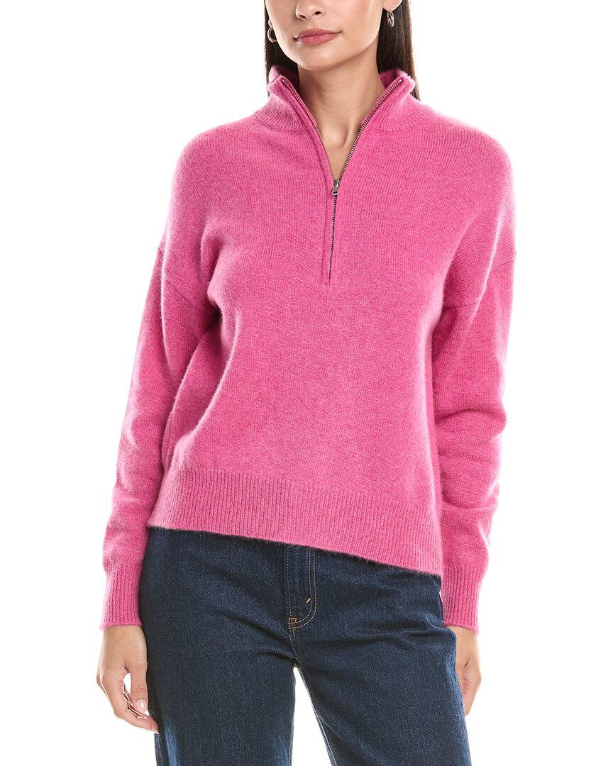 

Кашемировый пуловер с молнией на четверть THE CASHMERE PROJECT, розовый