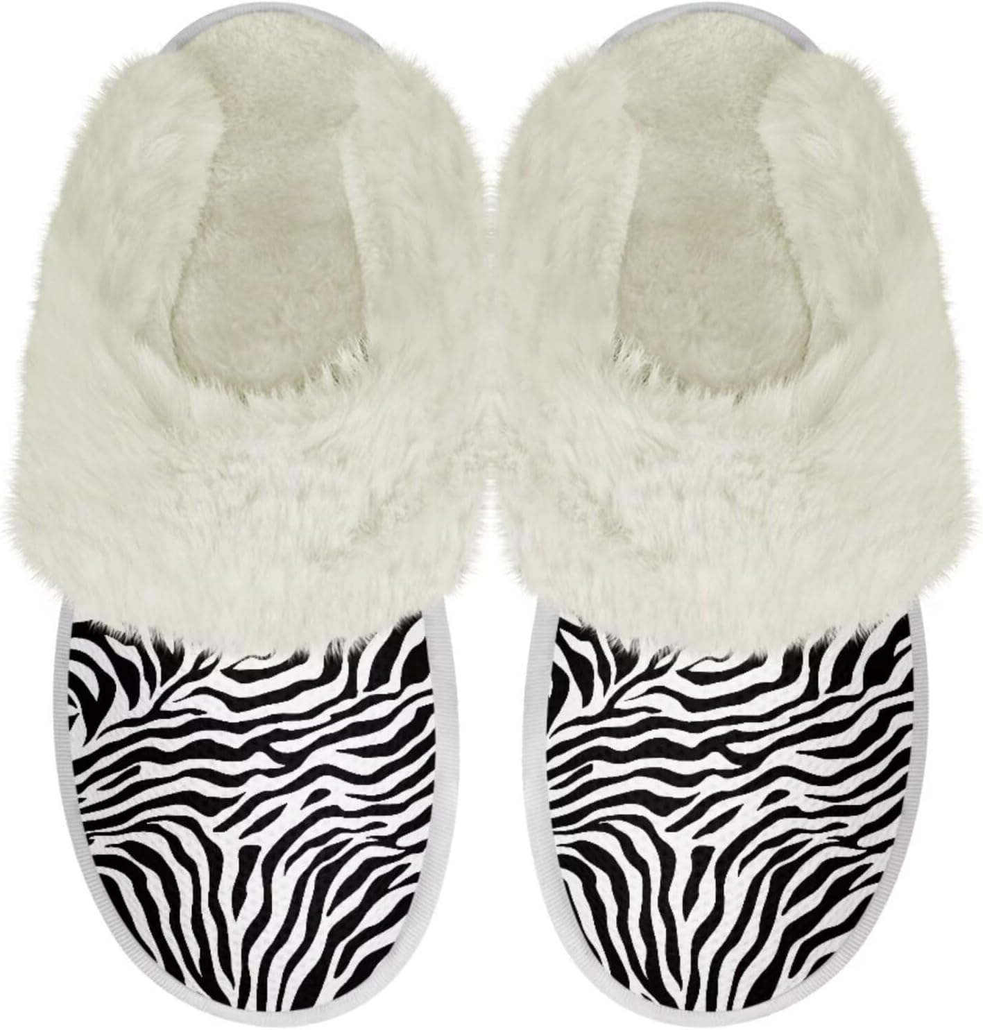 

Женские домашние тапочки Binienty, мужские тапочки, теплые зимние комнатные обувь, Zebra Print