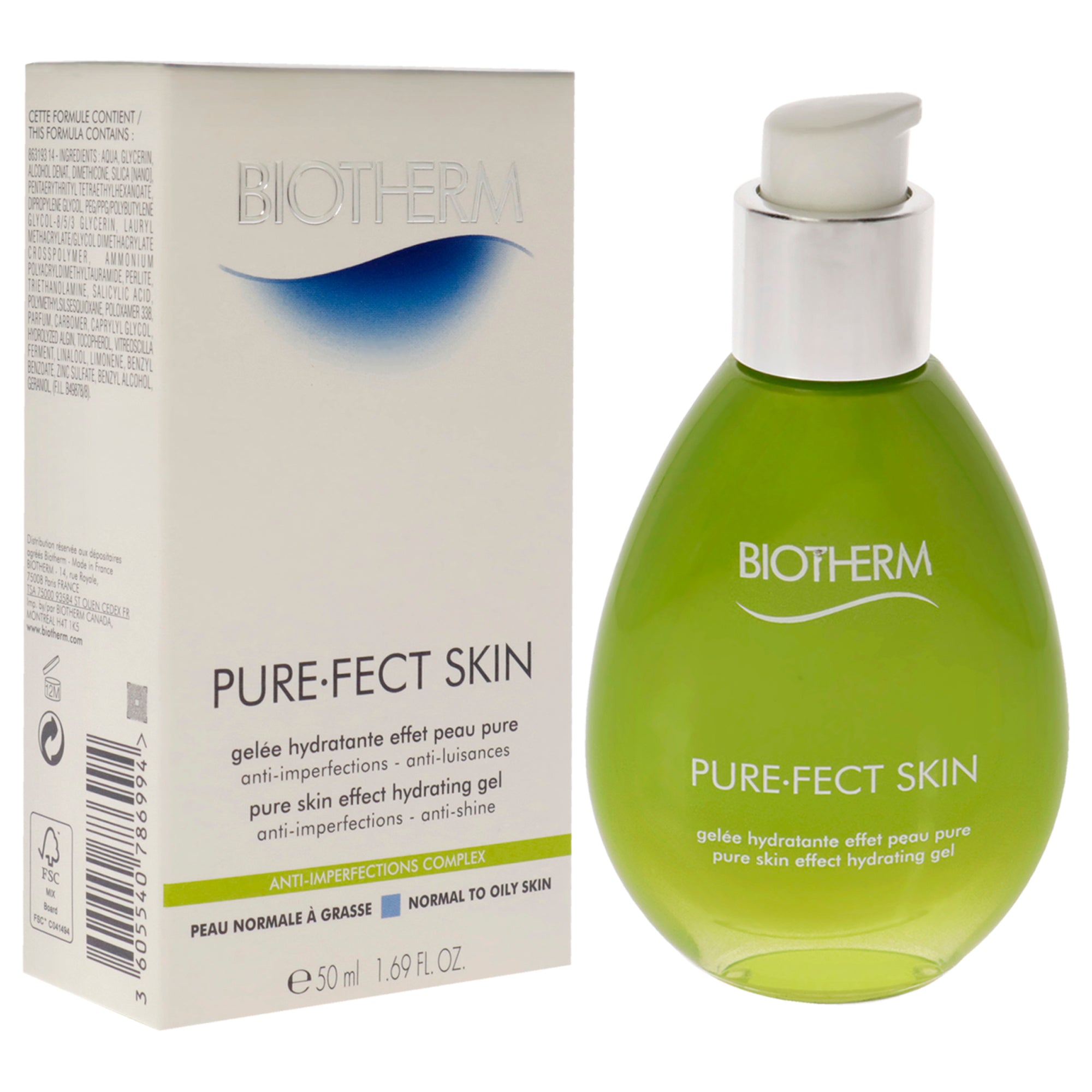 Увлажняющий гель Pure-Fect Skin Pure Skin Effect для нормальной и жирной кожи от Biotherm для мужчин и женщин - 1,69 унции геля Biotherm, Small — фото 3