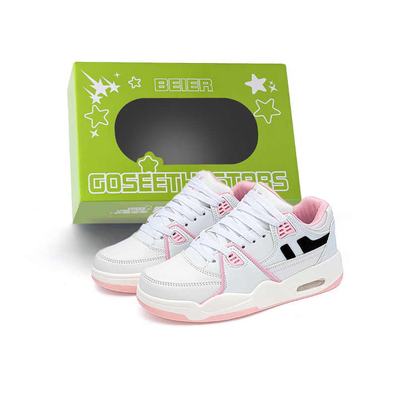 

BEIER Амортизирующие износостойкие низкие скейтерские кроссовки унисекс белый серый красный розовый, цвет Pink