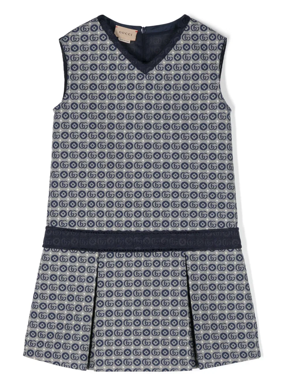 Мини-платье с жаккардовым узором «двойной g» Gucci Kids, синий