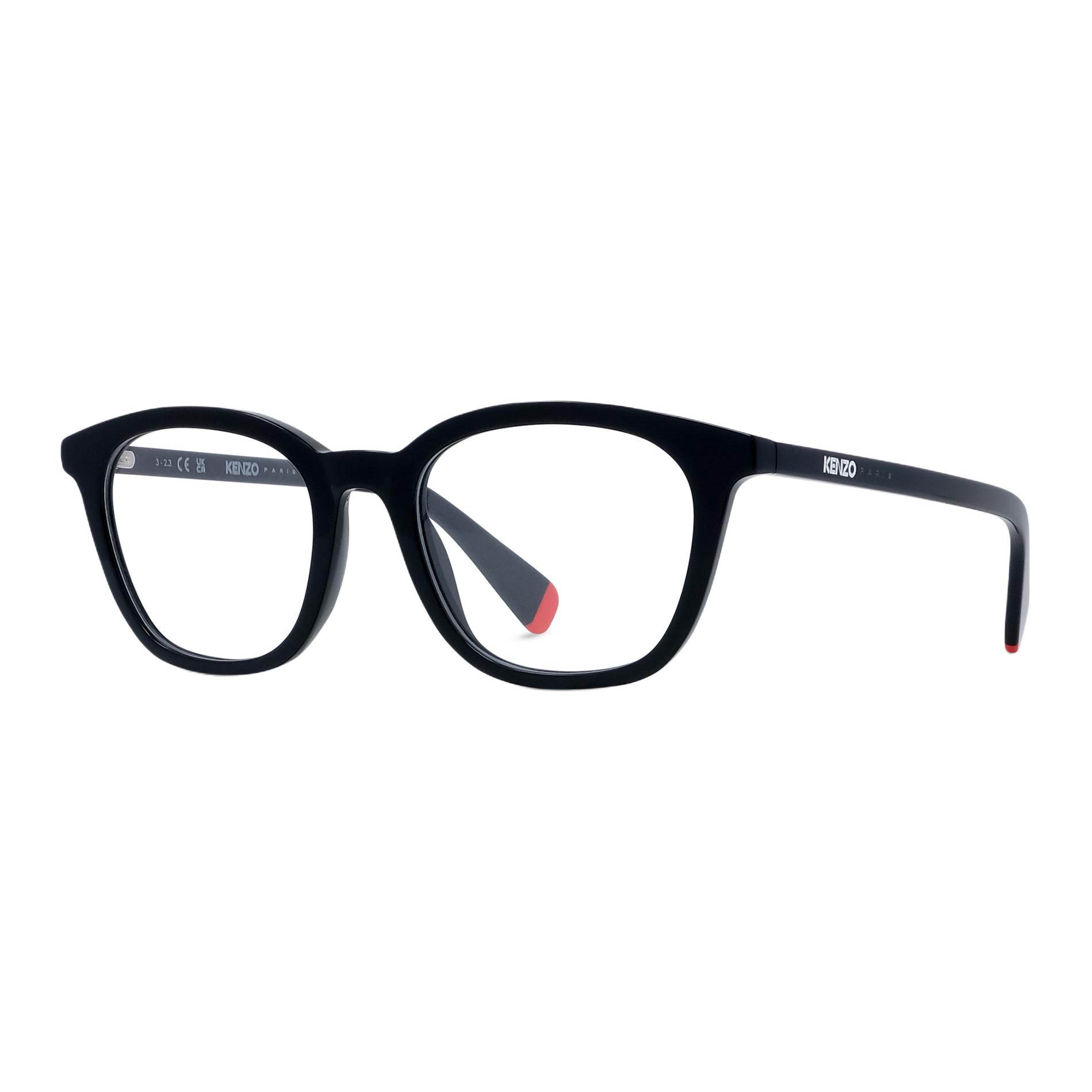 

KENZO Ацетатная квадратная оправа для очков унисекс черная, Black 001