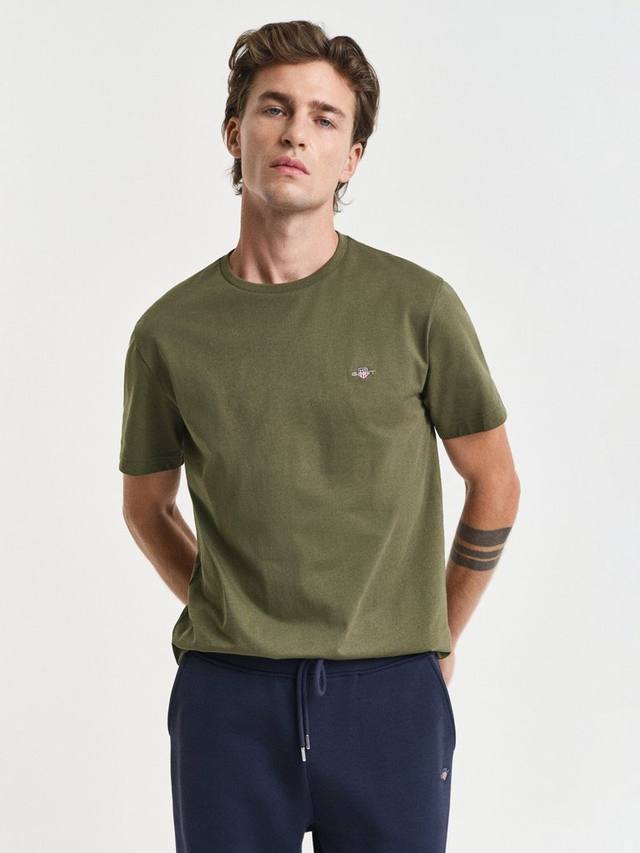 

Футболка Cotton Shield с логотипом GANT, Moss Green