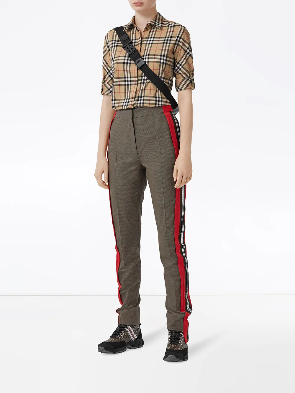 Рубашка Burberry Vintage Check, хлопок с эластаном, коричневый — фото 2