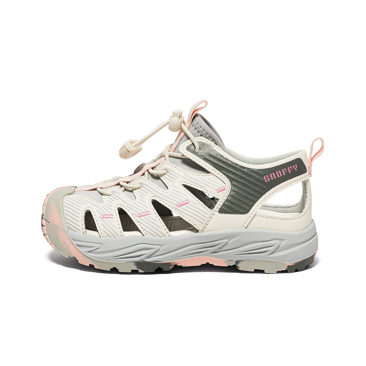 

Snoffy Скользоустойчивые и дышащие сандалии White/Gray/Pink Kids'