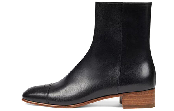Кроссовки goatskin hills logo ankle boots 'black' Gucci, черный — фото 2